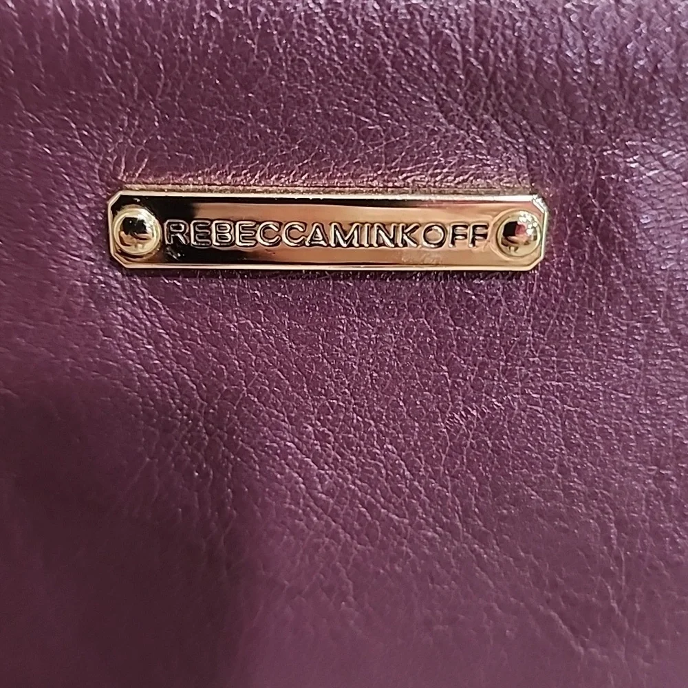 Rebecca Minkoff Zippered Crossbody Bag Chain Strap Leather Gold Hardware